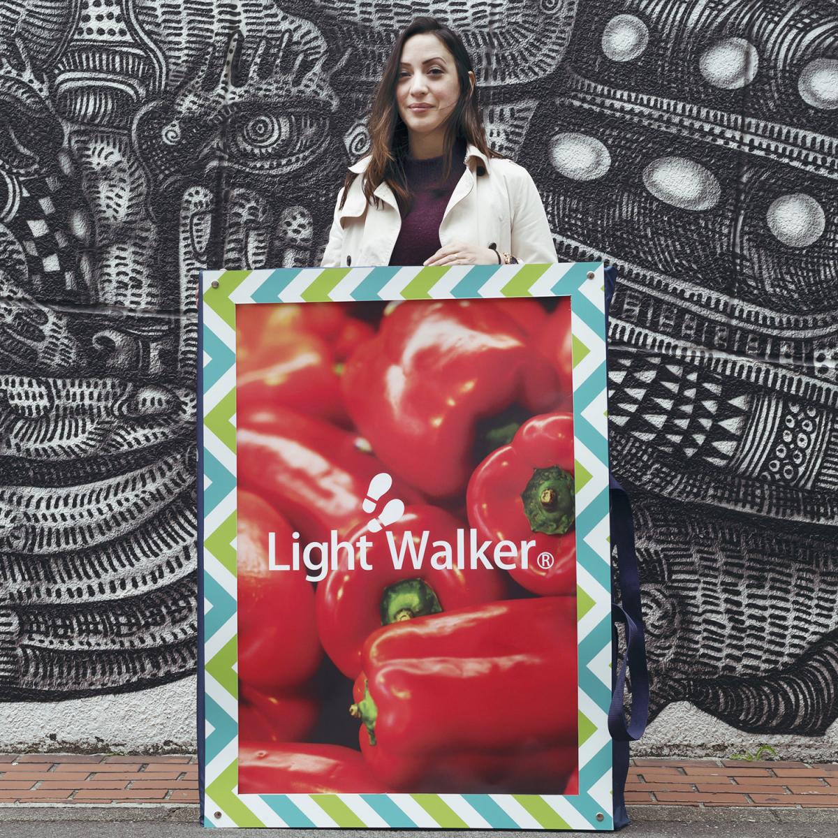 Light Walker,Light Walker is a ultra-light portable sign board with a LED backlit film poster.