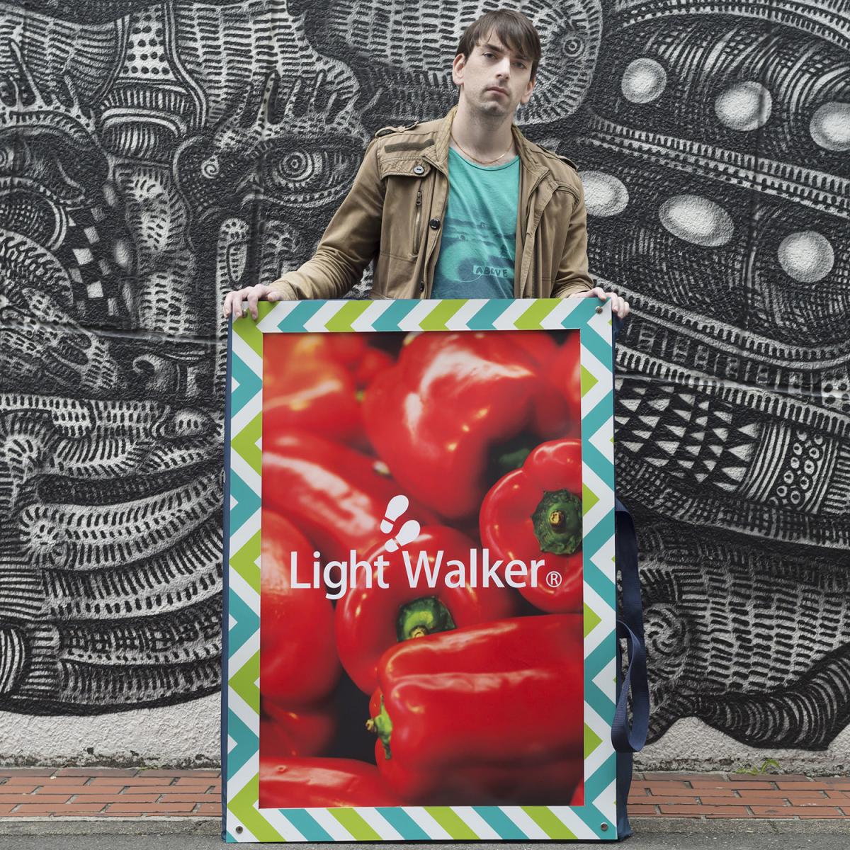 Light Walker,Light Walker is a ultra-light portable sign board with a LED backlit film poster.
